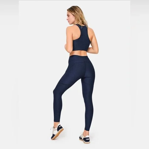 Outdoor Voices Warmup Leggings Women’s Large Navy 7/8 Textured Compression - Picture 5 of 11